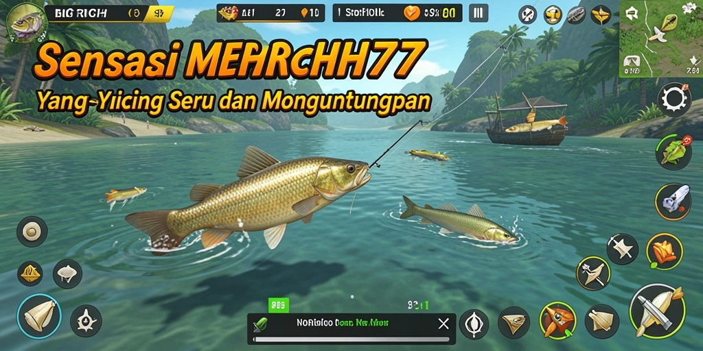 Gameplay menarik di BIGRICH77 dengan berbagai jenis ikan dan lokasi memancing.