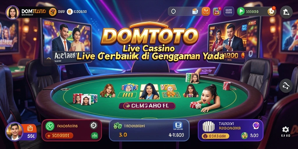 Tampilan menarik dari gameplay Live Casino di DOMTOTO.