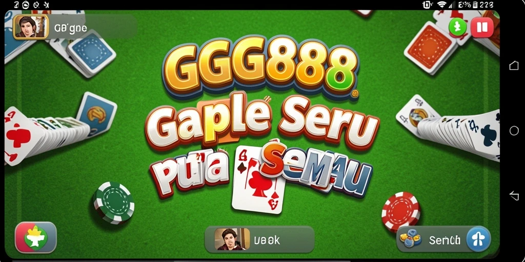 Screenshot utama GGG888 menampilkan gameplay Gaple yang menarik.