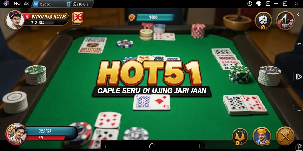 Tampilan gameplay seru, bermain Gaple dengan teman secara online.
