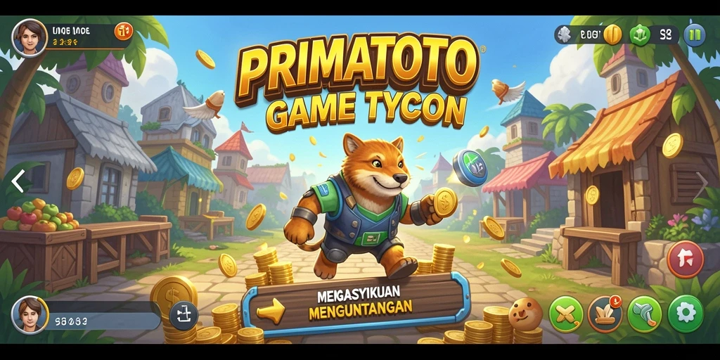 Screenshot gameplay PRIMATOTO menampilkan suasana pengelolaan bisnis yang mendebarkan.