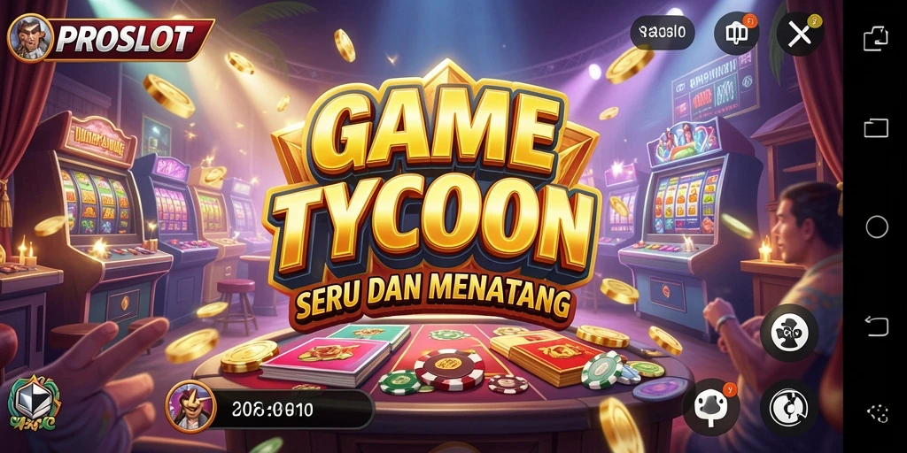 Tampilan gameplay PROSLOT yang menarik dan seru dalam mengelola kasino.