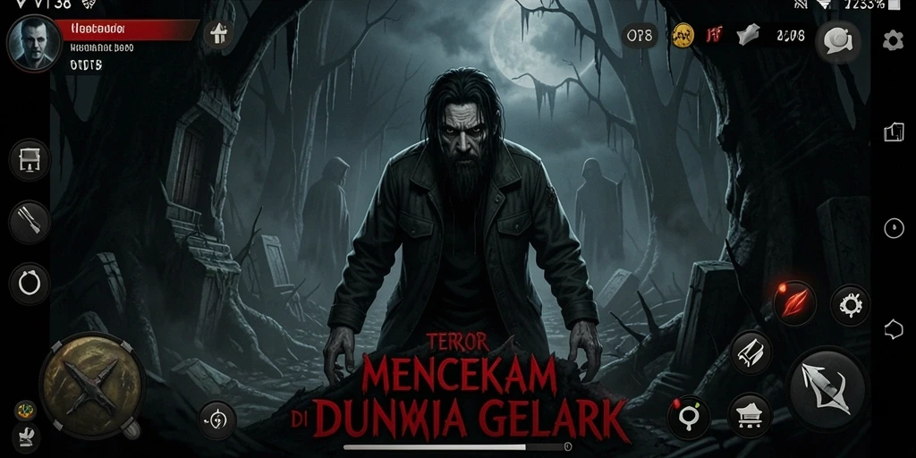 Screenshot utama VT38 menampilkan gameplay horor yang mencekam.